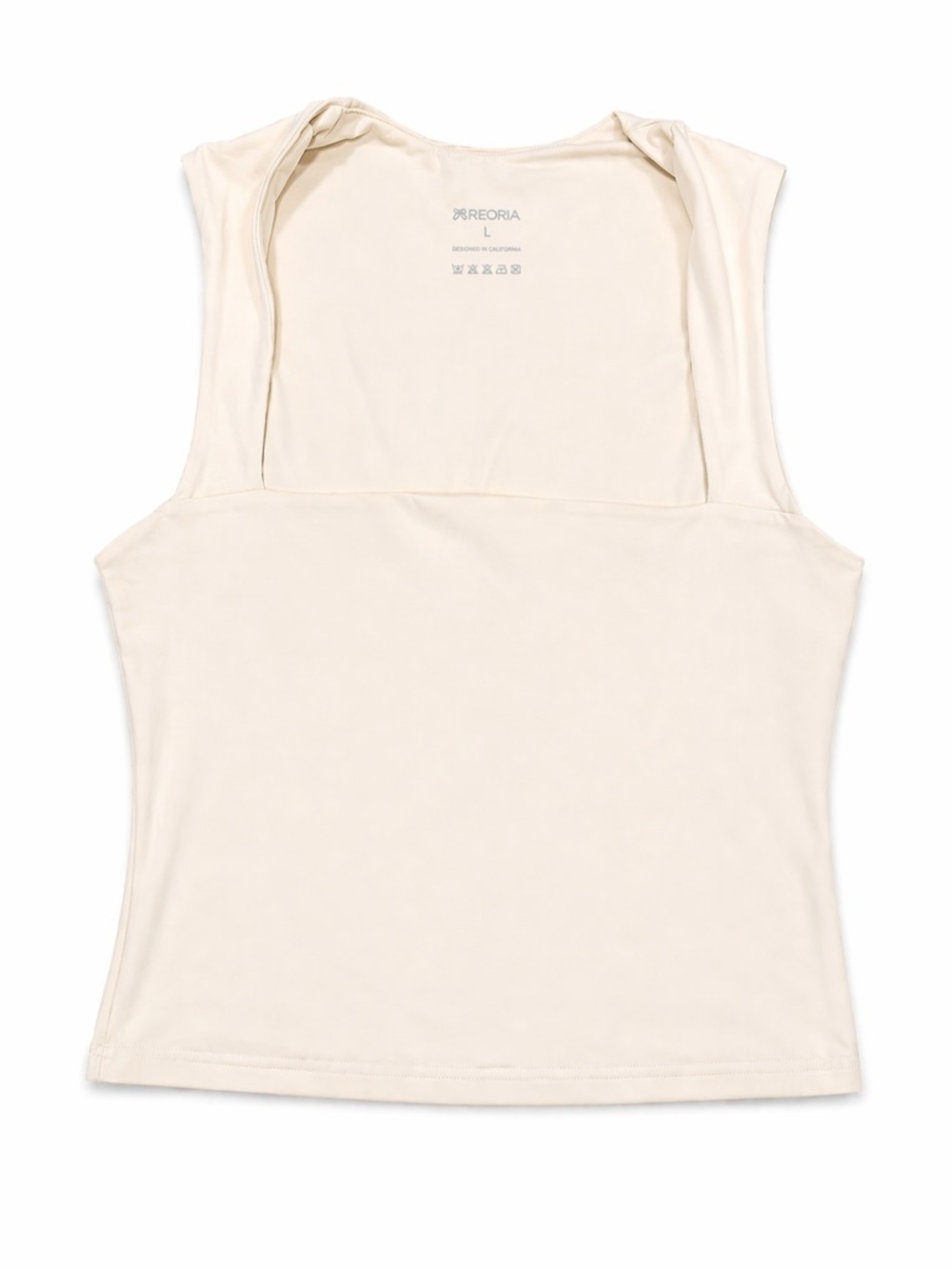 REORIA Women's Square Neck Going Out Crop Tops Double Lined Size L
